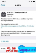 <b>iOS 12.1.3 Beta 3发布，仅修复Bug</b>