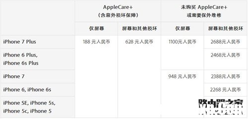 苹果iphone7 Plus碎屏保修价格是多少 苹果iphone7 Plus碎屏保修价