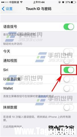 苹果iPhone6s锁屏访问Siri怎么关闭