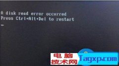 电脑开机提示A disk read error occurred错误 