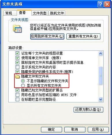 WinXP系统控制面板和资源管理器里找不到文件夹选项的方法