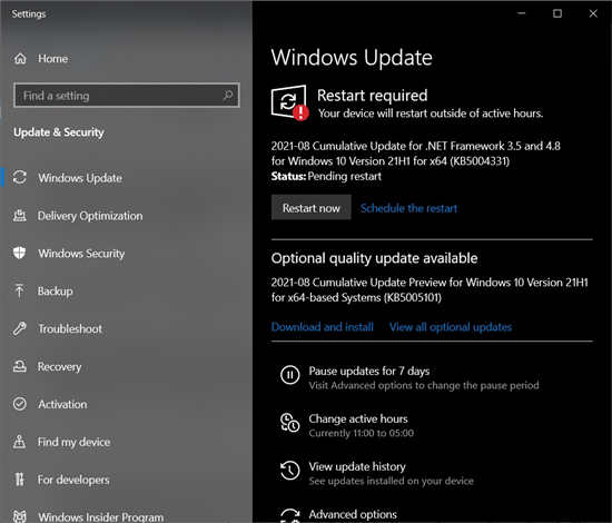 Windows 10 KB5005101 修复了 21H1 及更早版本中