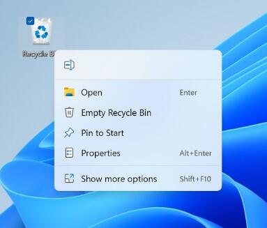 Windows 11 Build 22454 终于刷新了回收站的上下文菜单
