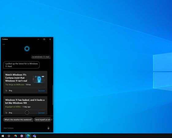 微软的 Cortana 否认 Windows 11 的存在