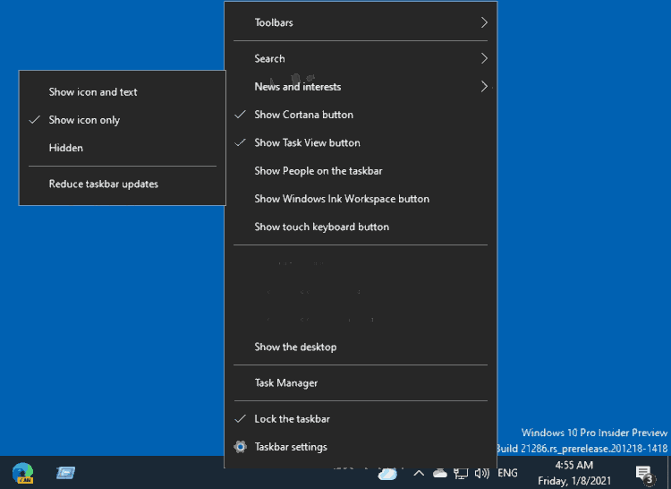 Windows 10内部版本21286在更新功能开发通道