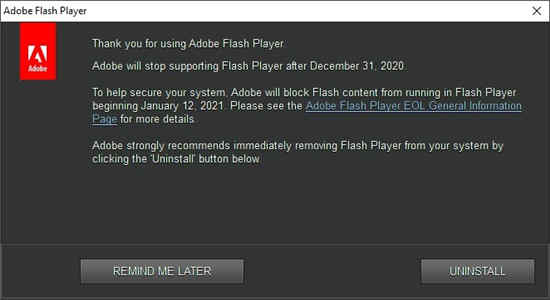 最新消息：Windows10开始显示Adobe Flash Player警告