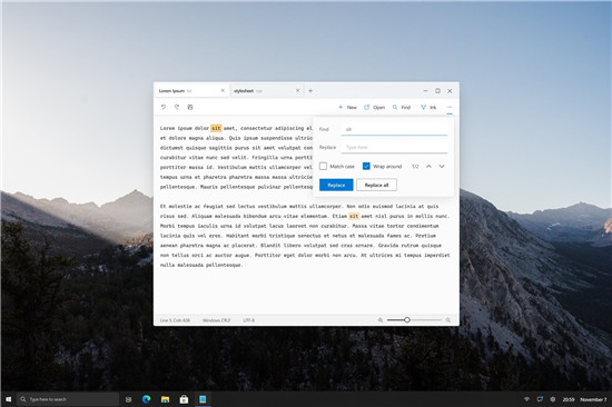 Windows 10的记事本采用新概念进行了流畅的