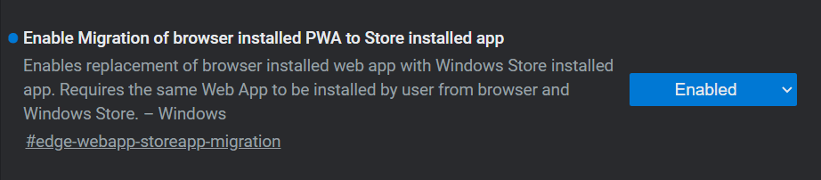 Edge现在能够将PWA重定向到已安装的Store应用程序