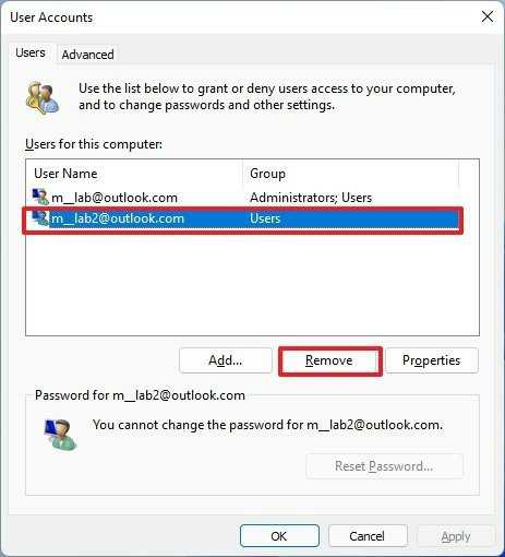 windows11正式版下如何使用用户帐户删除帐