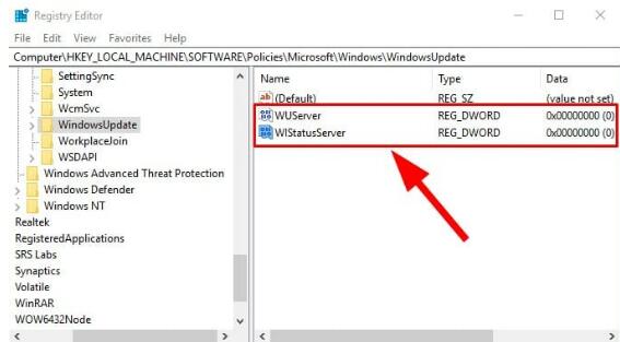 win11系统从注册表中删除 WUServer 和 WIStatusServer方法