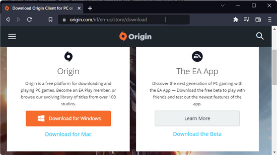如何在Windows11上下载Origin游戏的运行平台