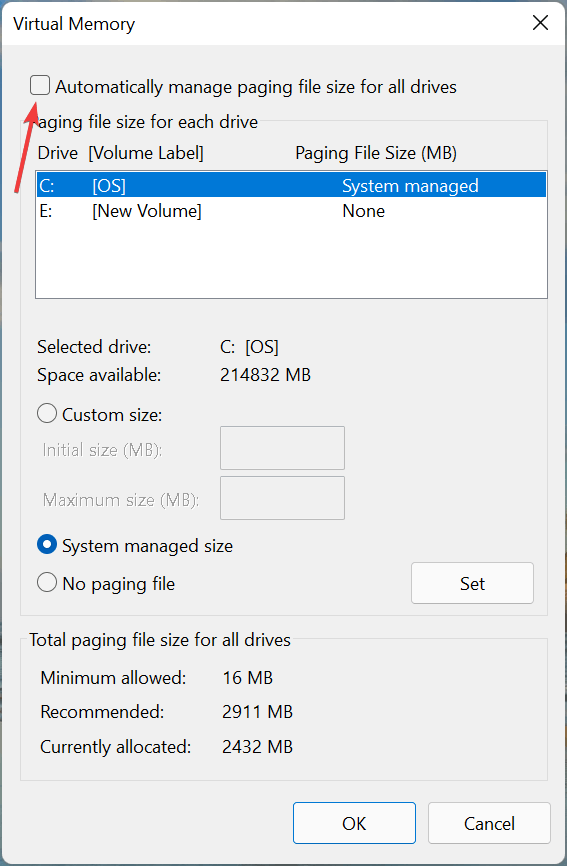 如何在Windows11中重置虚拟内存(页面文件)?