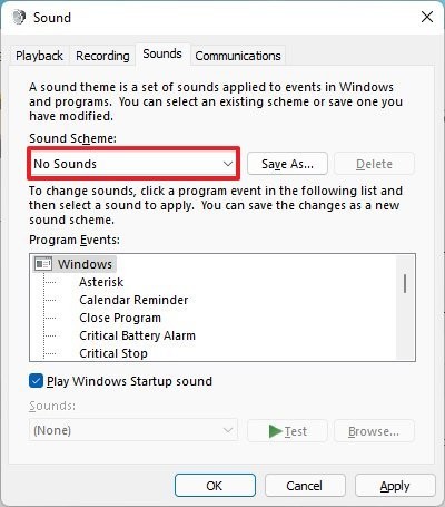 如何关闭系统声音_教你如何在Windows11上禁用系统声音