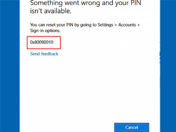 如何修复Windows10或win11中的Hello PIN错误0x80090011
