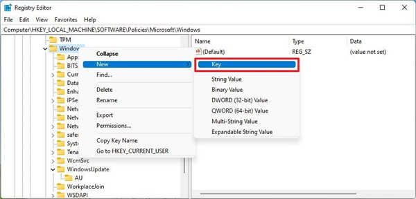 windows11最新注册表禁用自动更新方法