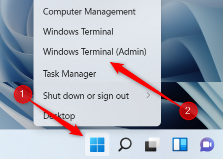 打开 Windows 终端（管理员）。