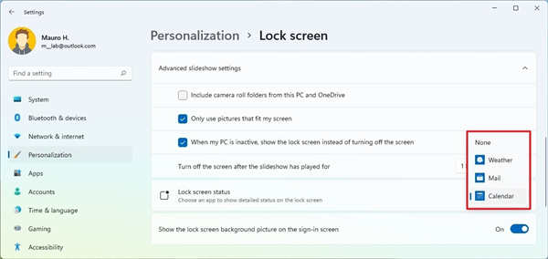 win11如何自定义锁定屏幕的应用程序状态