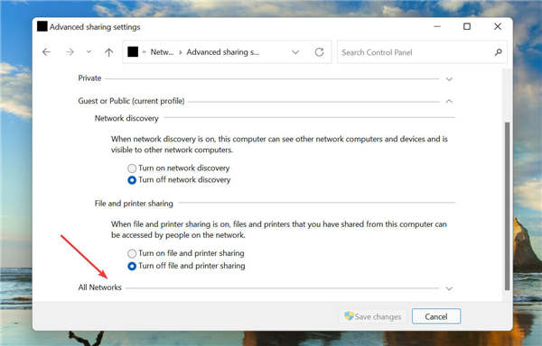 如何在 Windows 11 中关闭密码保护共享