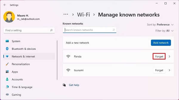 如何在Windows11上管理已知的无线网络