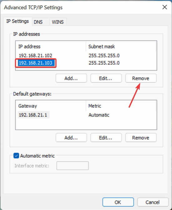 如何在Windows11中删除辅助IP地址?