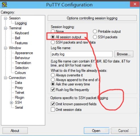 记录PuTTY操作日志、PuTTY日志记录功能