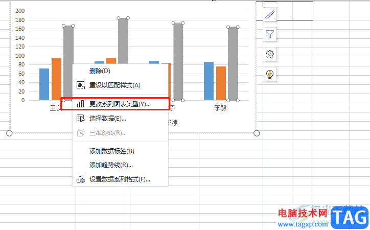 ​wps表格在条形图上插入折线图的教程