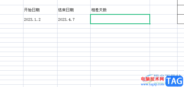 ​wps表格计算两个日期的相差天数的教程