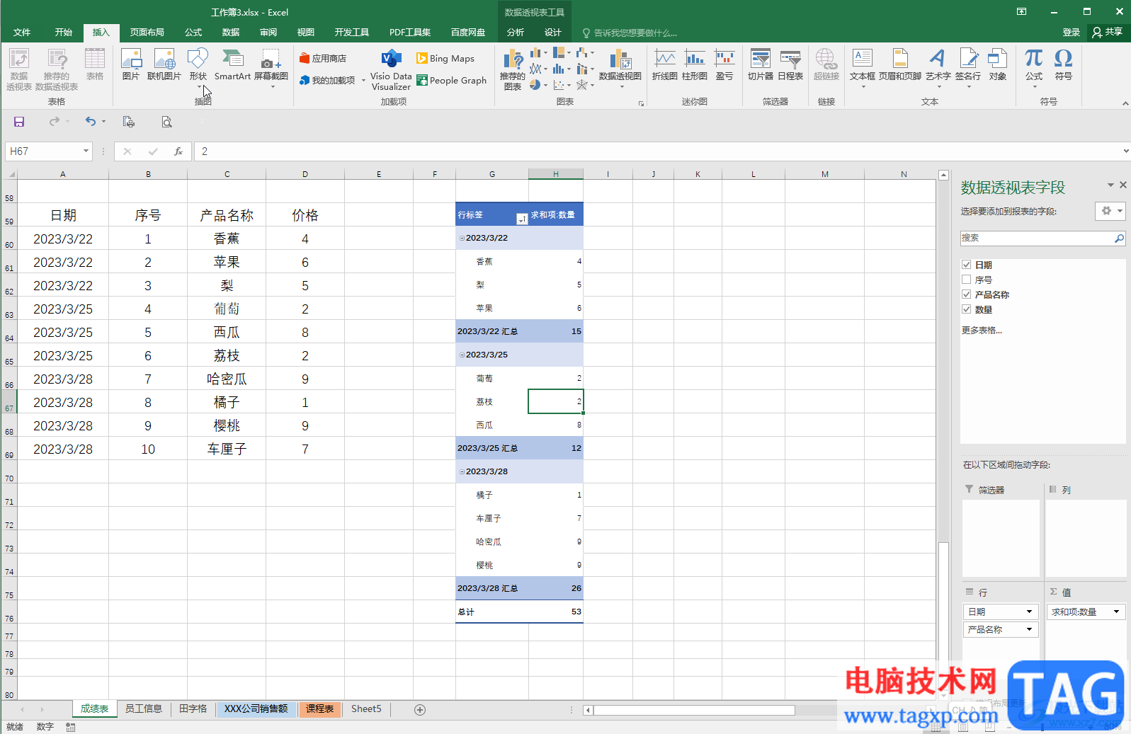 Excel表格修改数据透视表的数字格式的方法教程