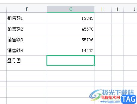 wps表格设置迷你盈亏图的教程