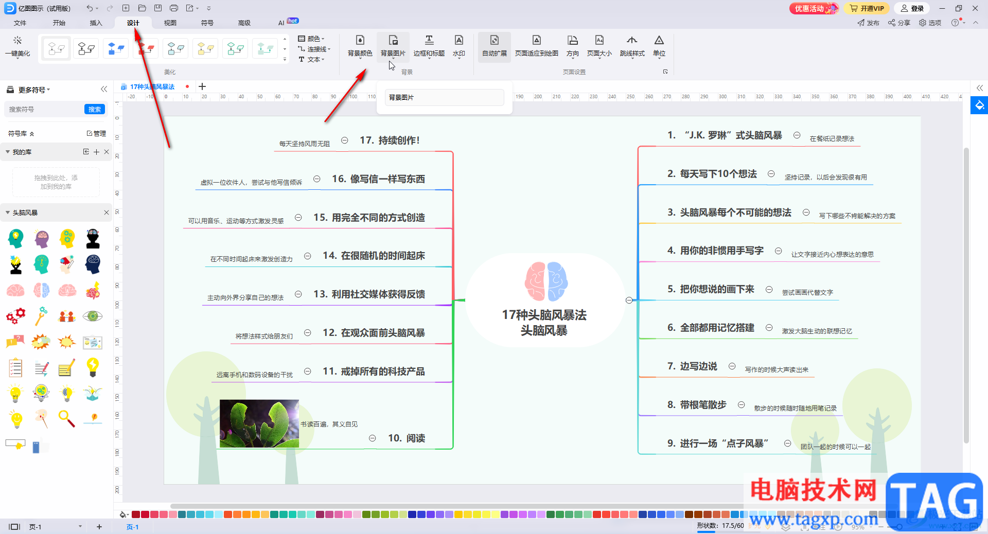 亿图思维导图美化技巧