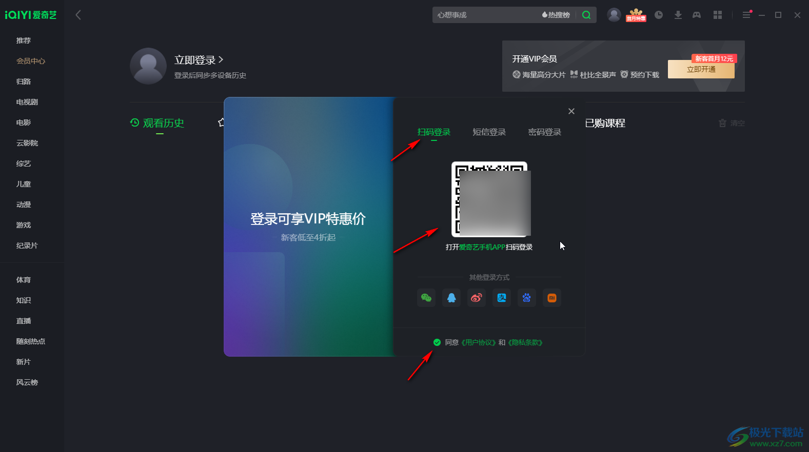 爱奇艺电脑版登录VIP账号的方法教程