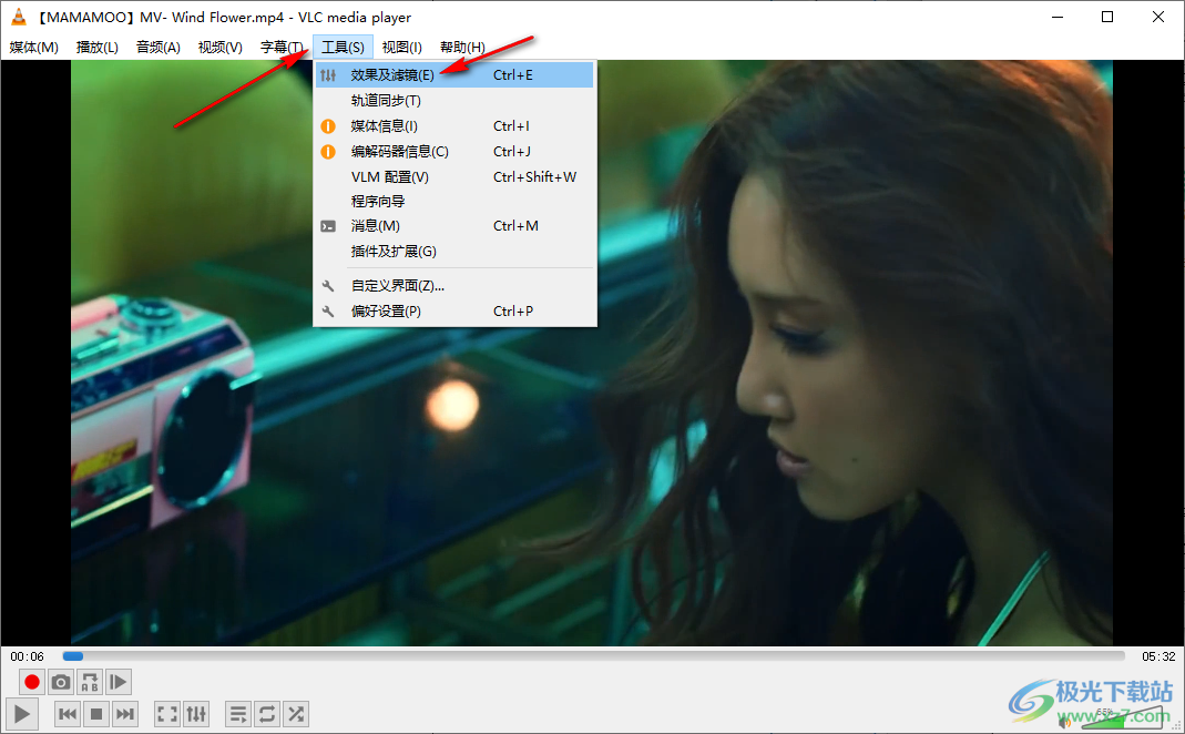 vlc media player旋转视频的方法