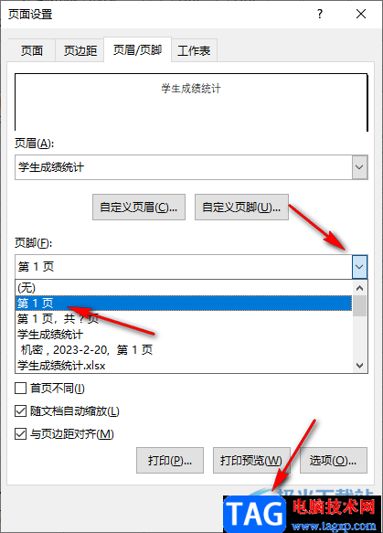 Excel设置连续数字的页码的方法