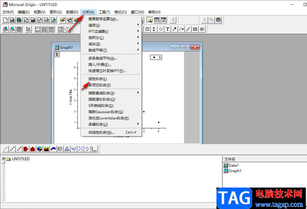 Origin函数绘图软件拟合曲线的操作方法