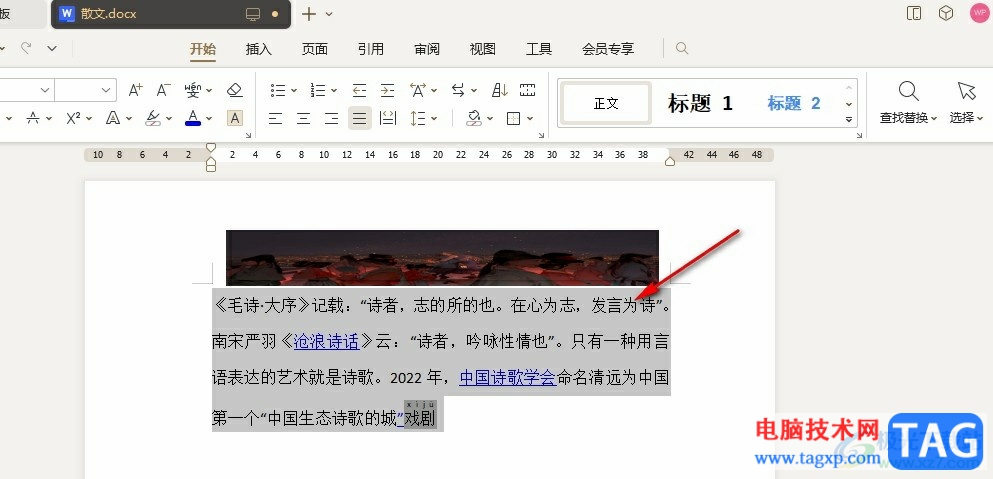 WPS Word文档将多行文字合并为一段的方法