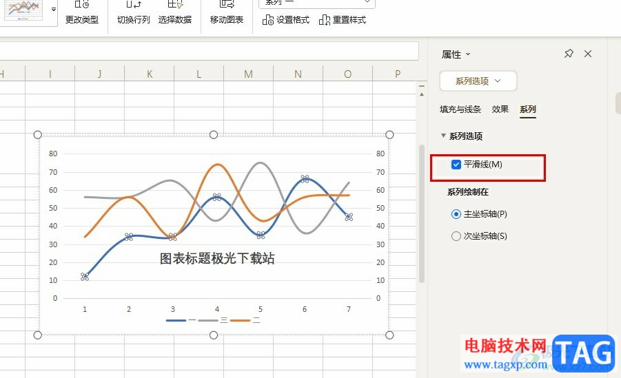 WPS Excel折线图变成曲线的方法