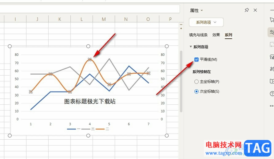 WPS Excel折线图变成曲线的方法