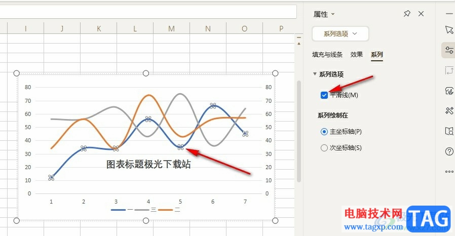 WPS Excel折线图变成曲线的方法