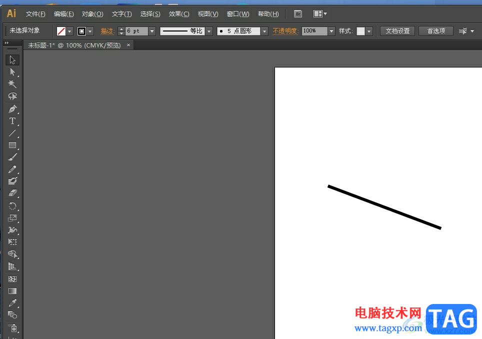 illustrator将画好的直线变成弧线的教程