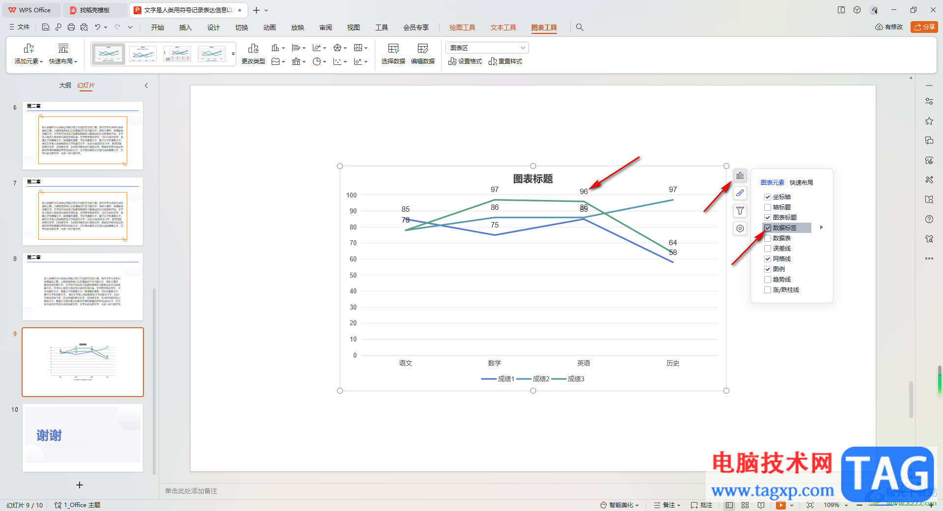 wps ppt中插入图表并编辑图表数据的方法