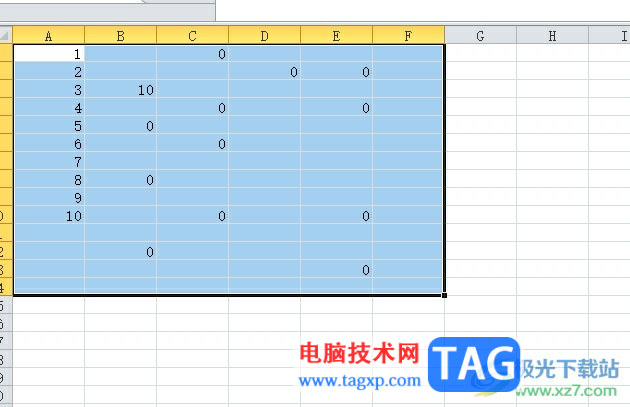 方方格子批量删除表格中的0值教程