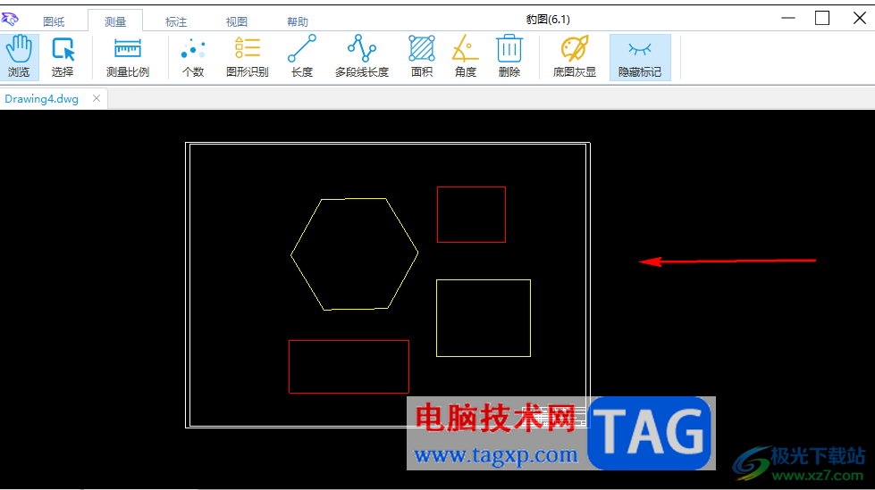 豹图CAD隐藏标记的方法