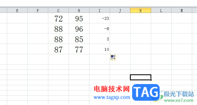 ​excel表格中的两列相减的教程