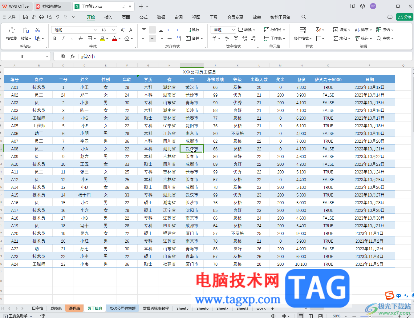 WPS表格电脑版调出筛选箭头的方法教程