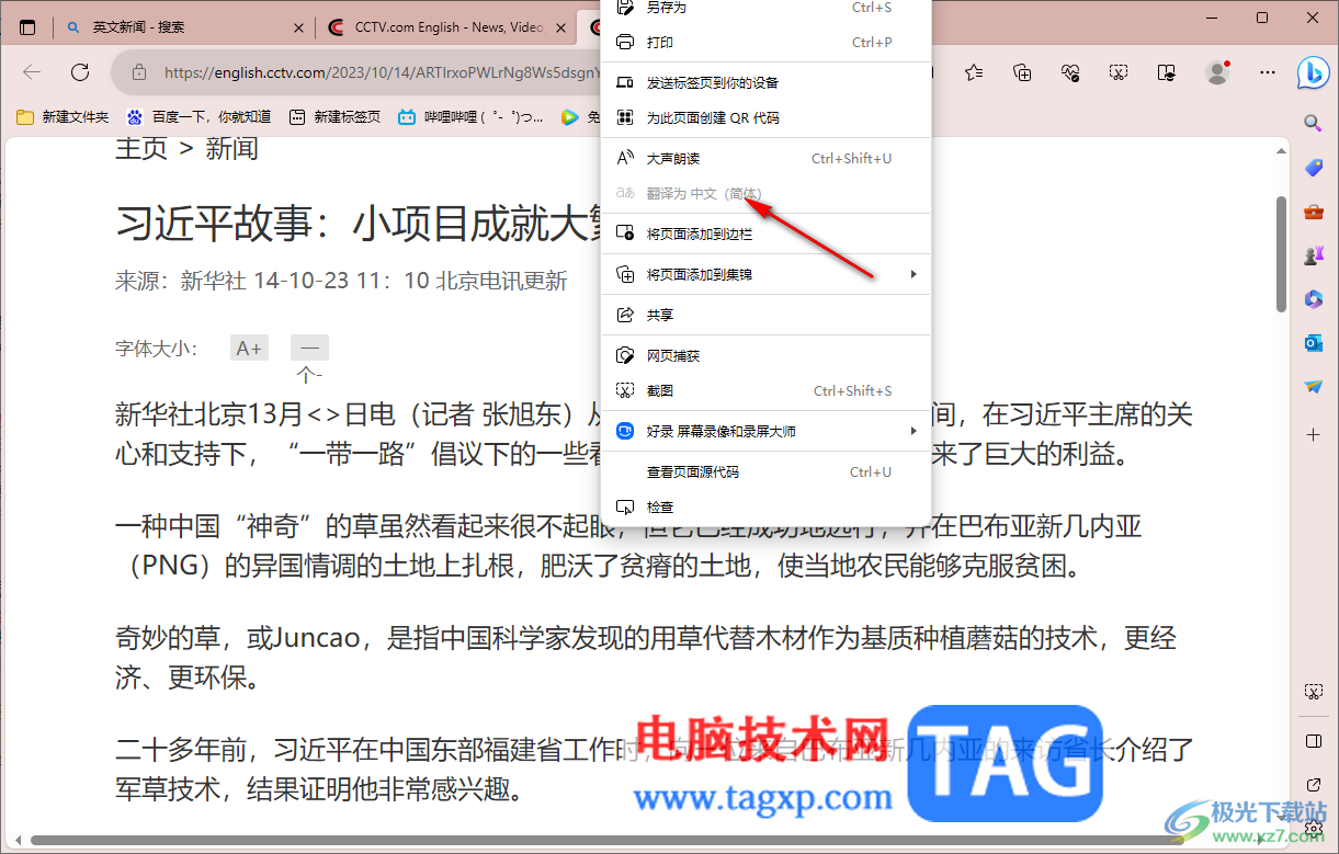 edge浏览器翻译成中文选项是灰色的解决方法