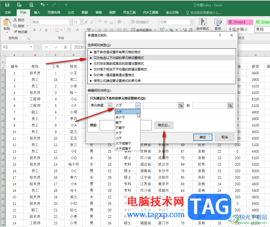 Excel表格突出显示包含某个字的单元格的方法教程