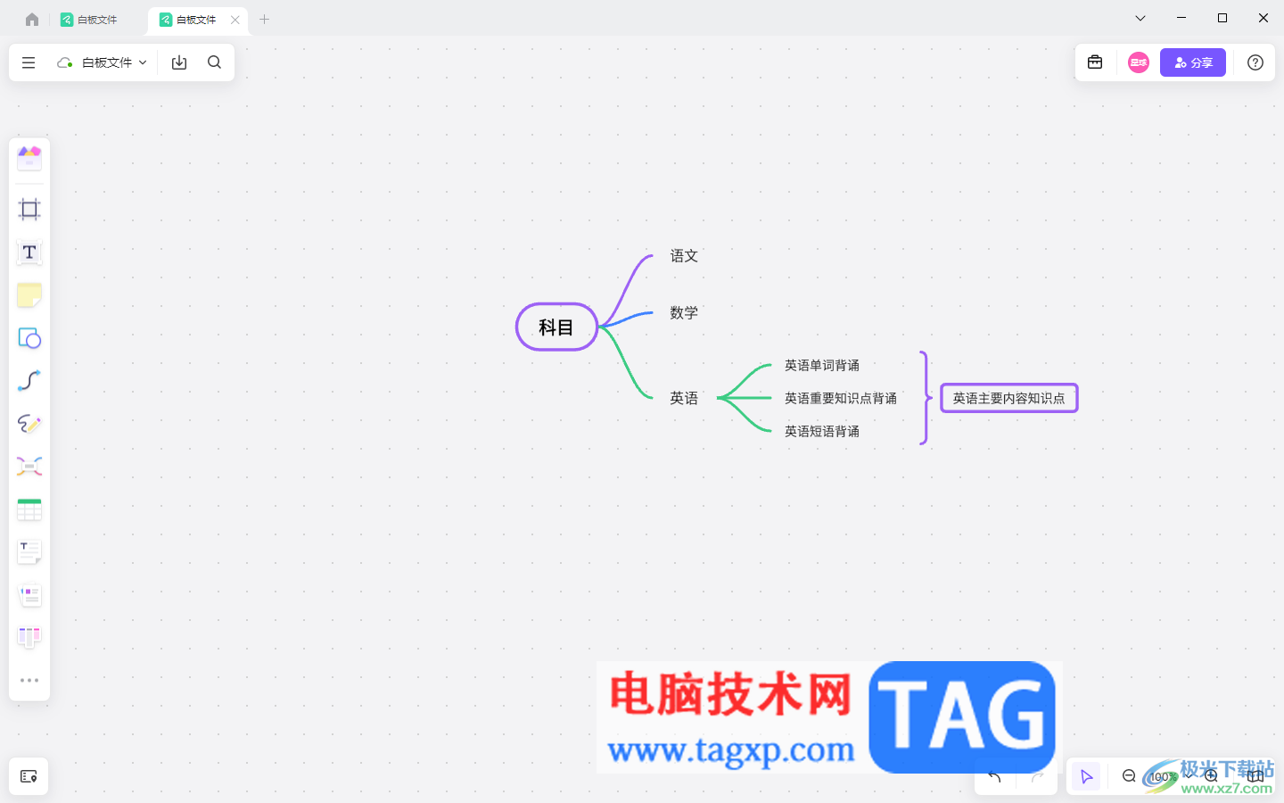 Pixso白板添加概要进行汇总的方法