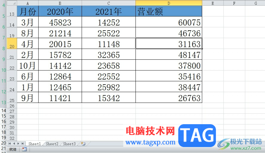 ​Excel隐藏的部分显示出来的教程