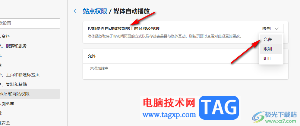 Edge浏览器开启自动播放功能的方法