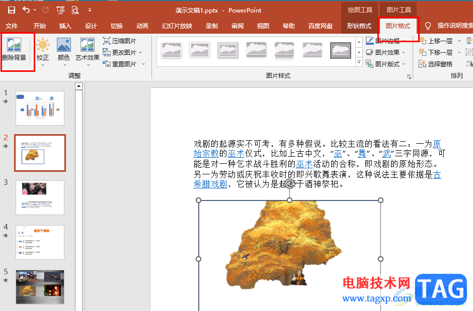 PPT删除图片的背景的方法